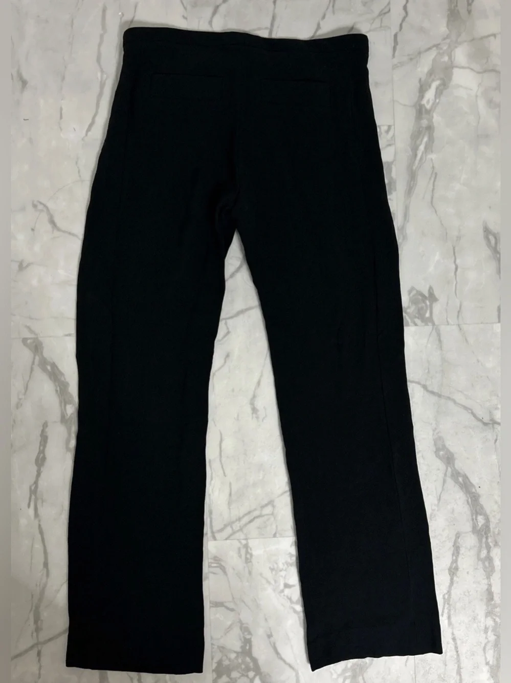Chanel 100% Silk Black Straight Leg Pants Size IT 38